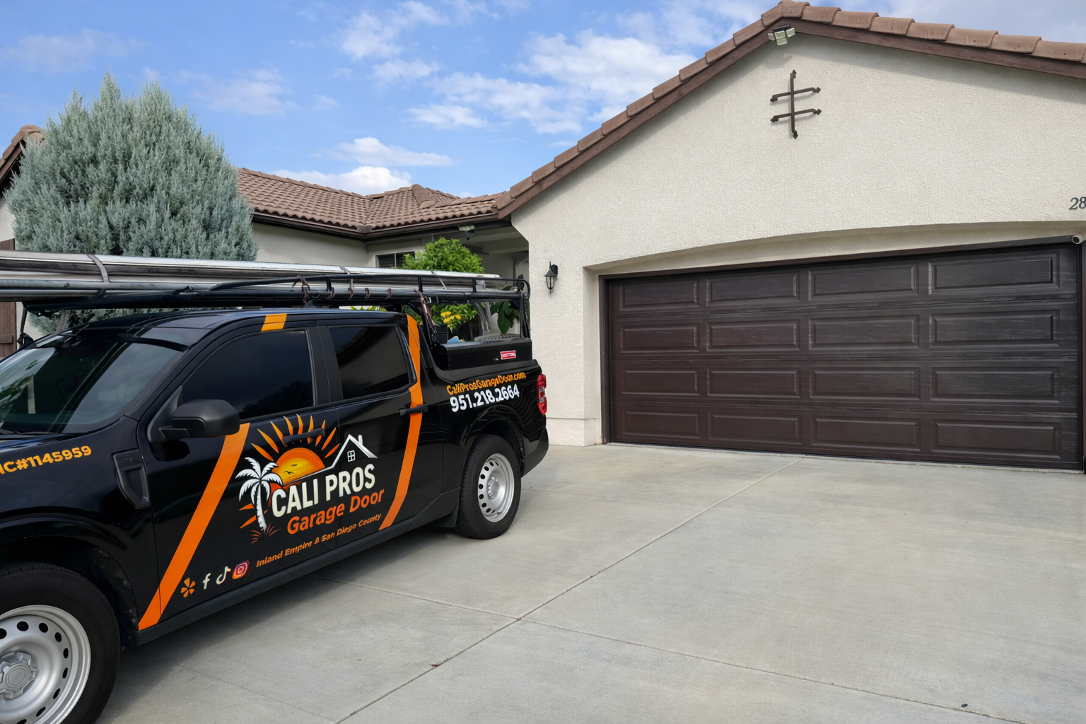 Garage door spring repair team by Cali Pros Garage Door serving Menifee and surrounding areas