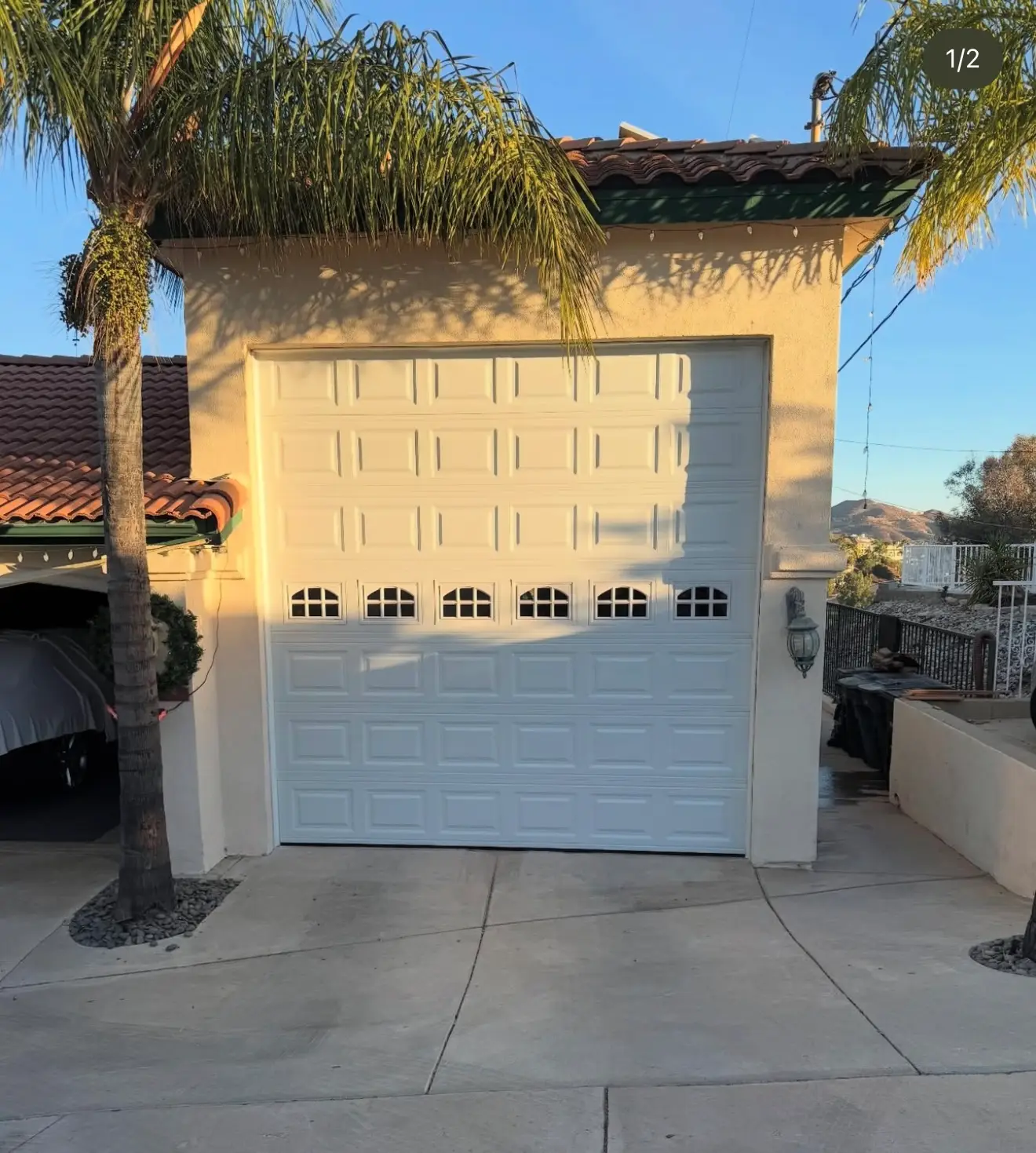 Garage door spring inspection service by Cali Pros Garage Door showing signs of wear and damage